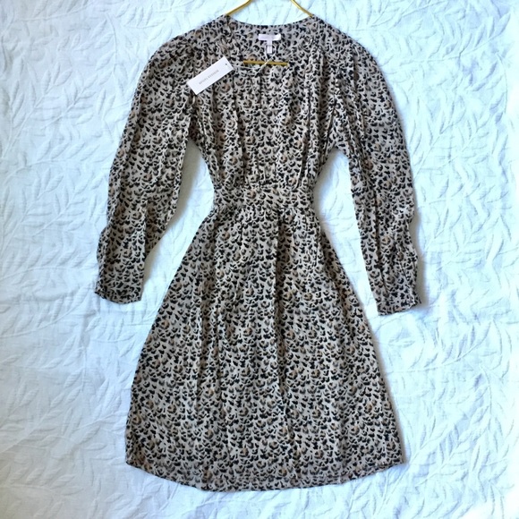 Rebecca Taylor Long Sleeve Leopard Dress - Picture 1 of 8
